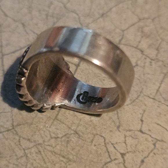 CAROLYN POLLAK BEAUTIFUL STERLING & INLAID RING - Picture 4 of 7